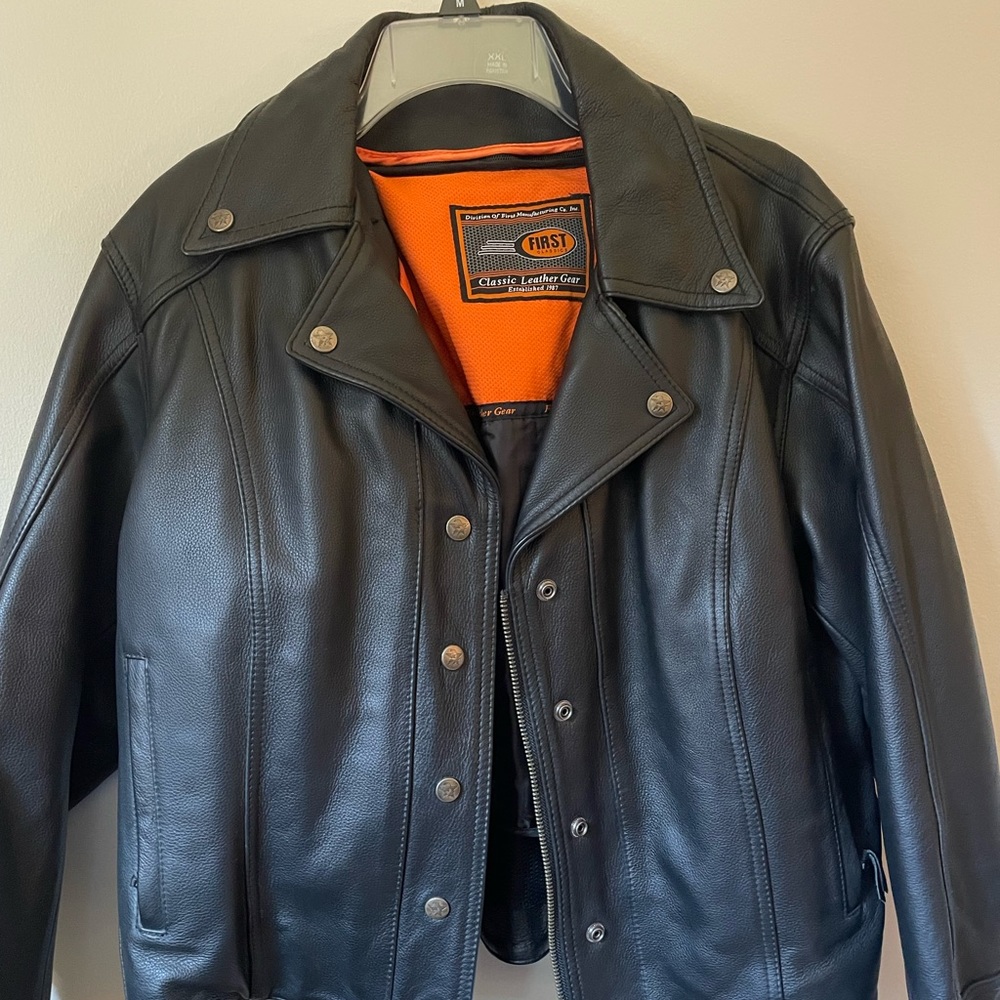 Genuine leather motorcycle jacket- Womens xxl